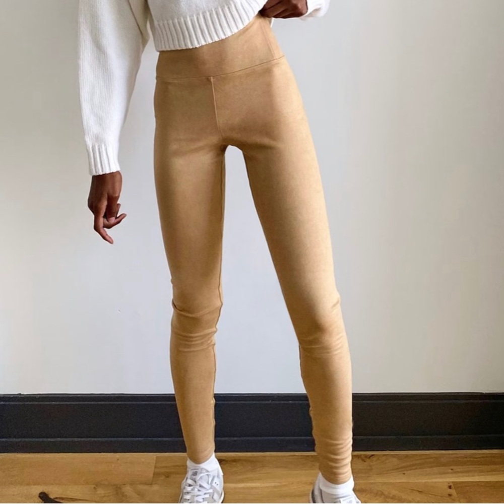 WILFRED FREE | Aritzia | S | faux suede Daria leggings | color Tannin